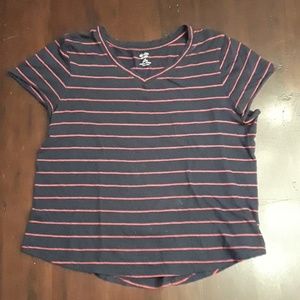 Striped V-neck top